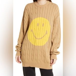 Joshuas x Smiley Unisex Smile Cable Knit Sweater